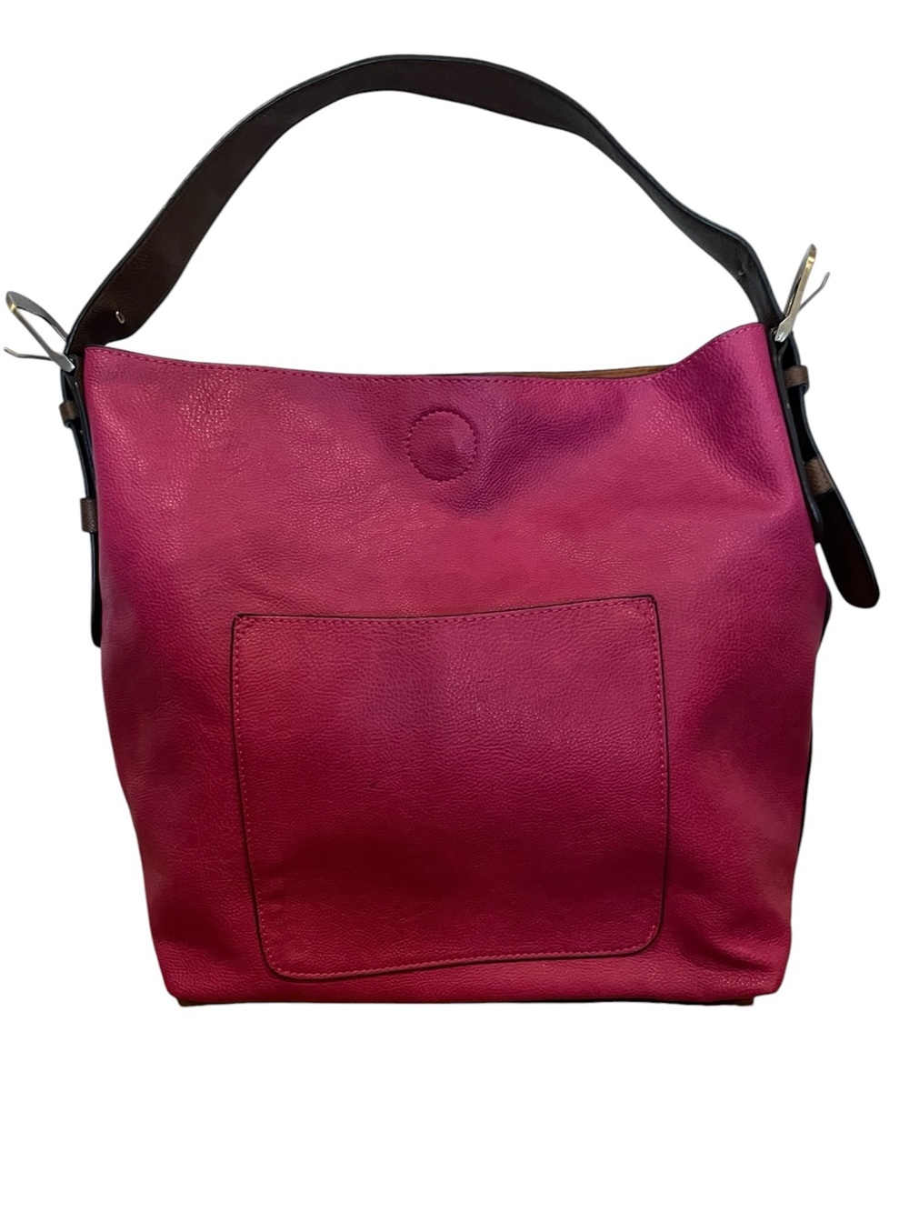 Pink bucket hobo bag with crossbody insert 2 in 1 bag